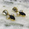 Angelo Moretti oorbellen Crystal Line Clear Black - 458