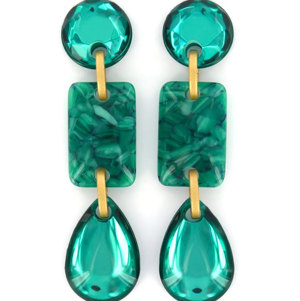 Angelo Moretti oorbellen Wind Green - O48727