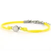 Armband Wax Cord Love & Drusy Yellow