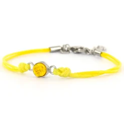 Armband Wax Cord Love & Drusy Yellow