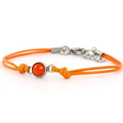 Armband Wax Cord Love & Facet Orange