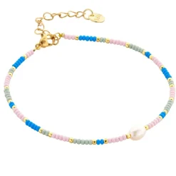 Biba Enkelbandje Beaded Beauty's Blue - 2047