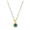 Biba ketting Flower Shine Green - 61478