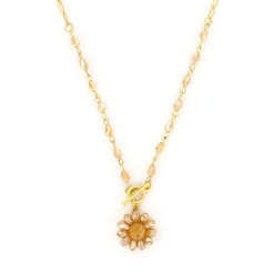 Biba ketting Flower Stone Brown - 61478