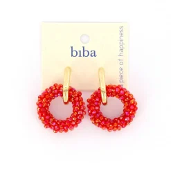 Biba oorbellen Alps Orange-Red - 84035