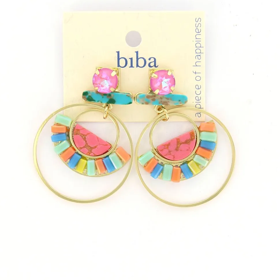 Biba oorbellen Bohemian Pink - 82868