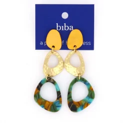 Biba oorbellen Breeze Green-Orange - 81094
