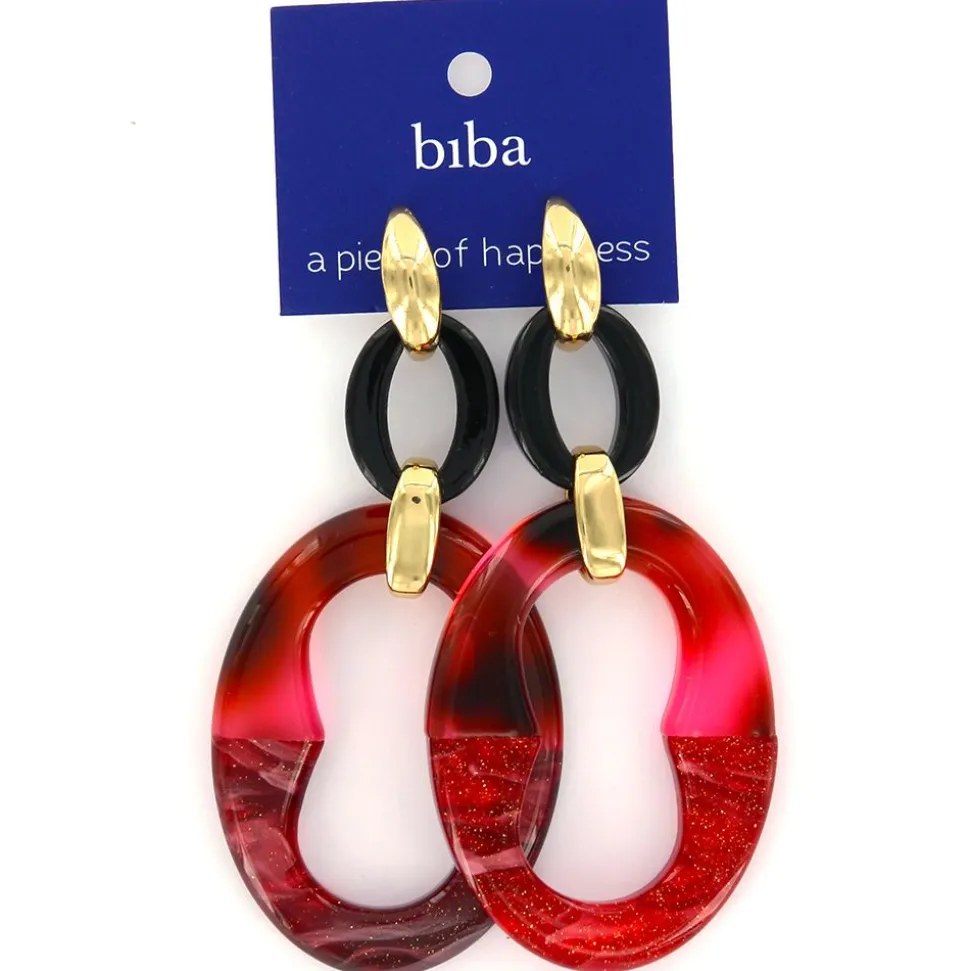 Biba oorbellen Breeze Red - 81183