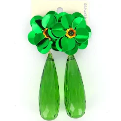 Biba oorbellen Christal Flowers Green - 83752