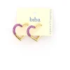 Biba oorbellen Crystal Heart Purple - 82945