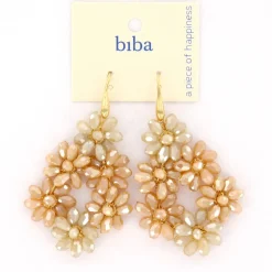 Biba oorbellen Flower Caramel - 83327
