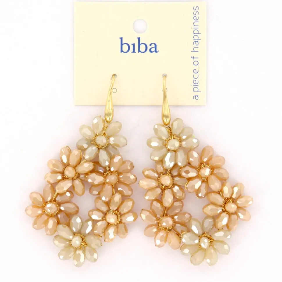 Biba oorbellen Flower Caramel - 83327