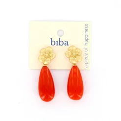 Biba oorbellen Flower Orange - 84103