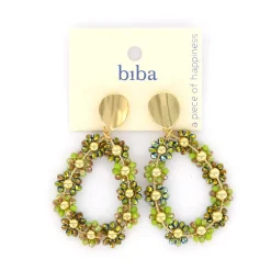 Biba oorbellen Flowers Green - 83625