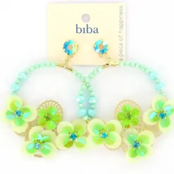 Biba oorbellen Flowers Green - 83996