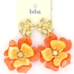 Biba oorbellen Flowers Orange - 84276