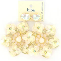 Biba oorbellen Flowers White - 83995