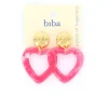 Biba oorbellen Heart Pink - 82821