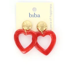 Biba oorbellen Heart Red - 82821