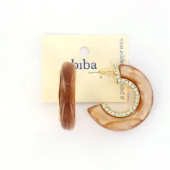 Biba oorbellen Holiday Glitter Brown - 84107