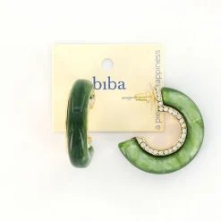 Biba oorbellen Holiday Glitter Green - 84107