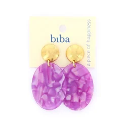 Biba oorbellen Marble Essentials Purple - 82754