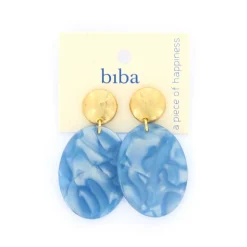 Biba oorbellen Marble Essentials Ocean Blue - 82754