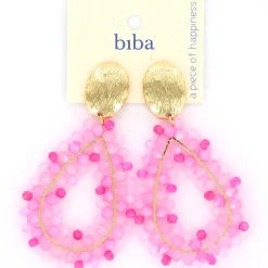 Biba oorbellen Natural Shine Pink - 84034