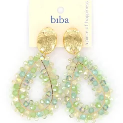 Biba oorbellen Natural Shine Green - 84034