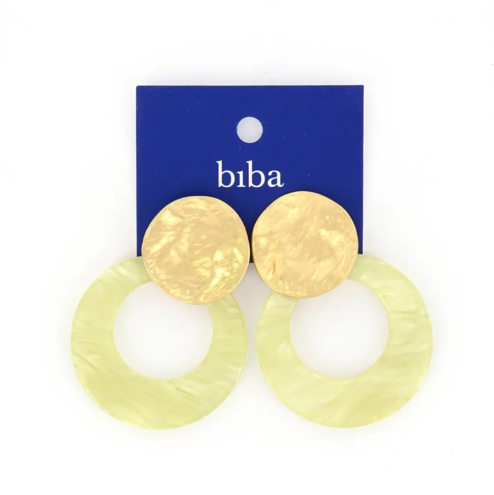 Biba oorbellen Open Disc Green - 81345