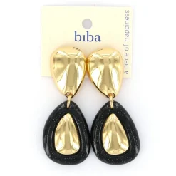 Biba oorbellen Shimmer Black - 83584