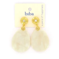 Biba oorbellen Shimmer White - 84108