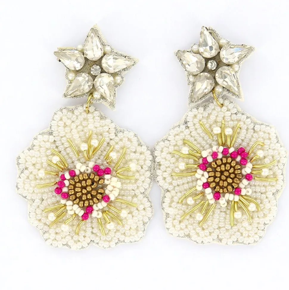 Biba oorbellen Showtoppers Flower White - 83475