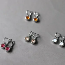 Biba Swarovski oorringen Burgundy - 80312