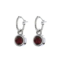 Biba Swarovski oorringen Burgundy - 80312