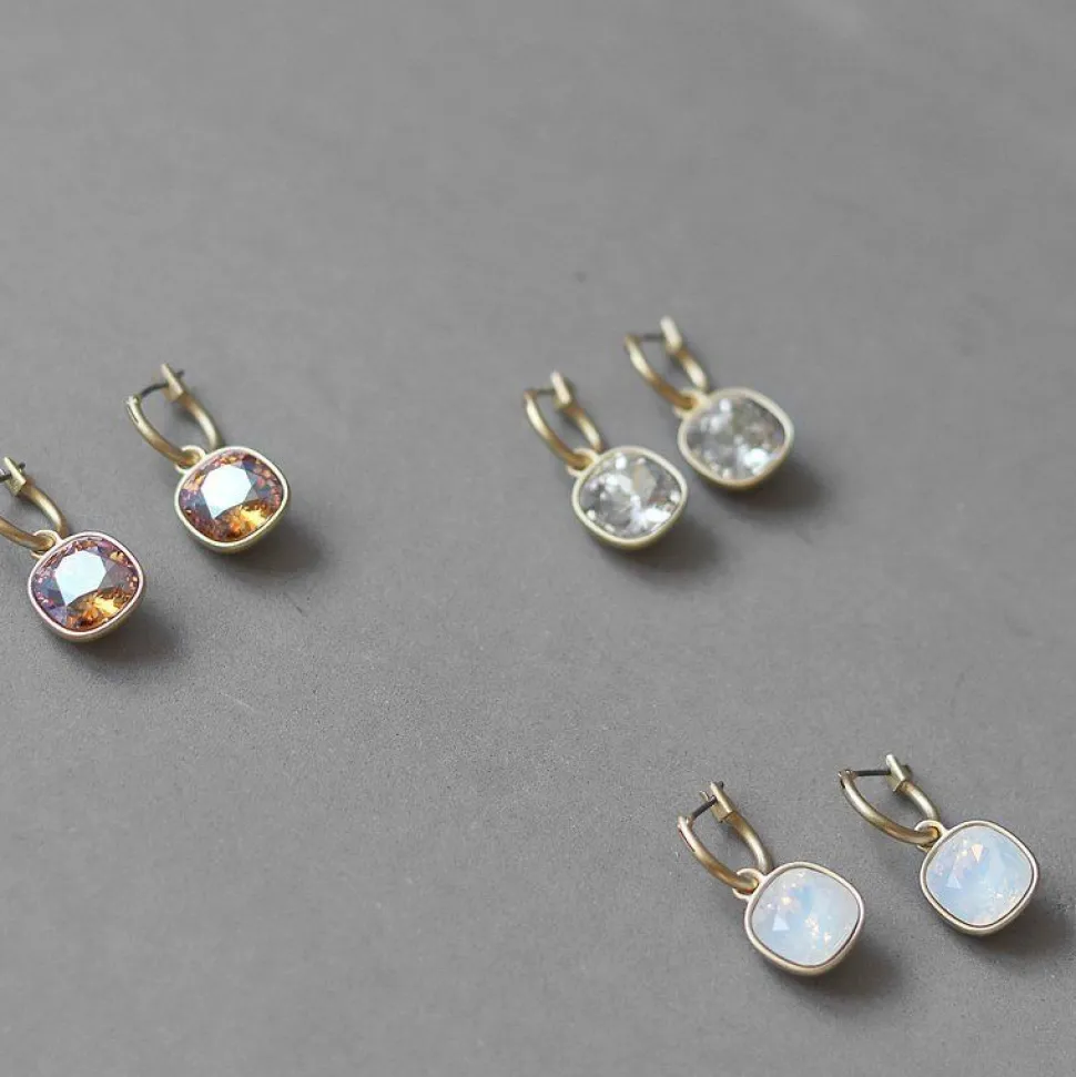 Biba Swarovski oorringen Denim Blue - 8107
