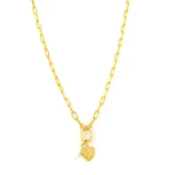 ByNouck Heart and Pearl ketting