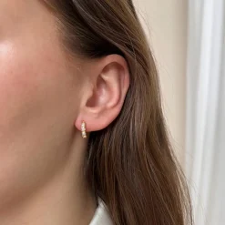 ByNouck oorbellen Opal Hoops