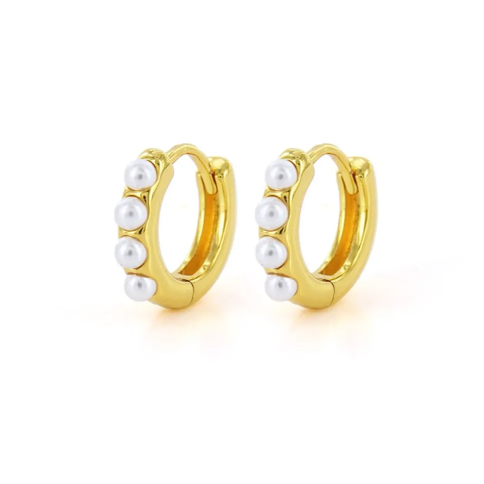 ByNouck oorbellen Pearl Hoops