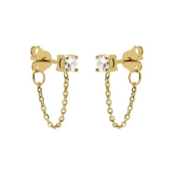Chain Single Zirconia - Gold Color