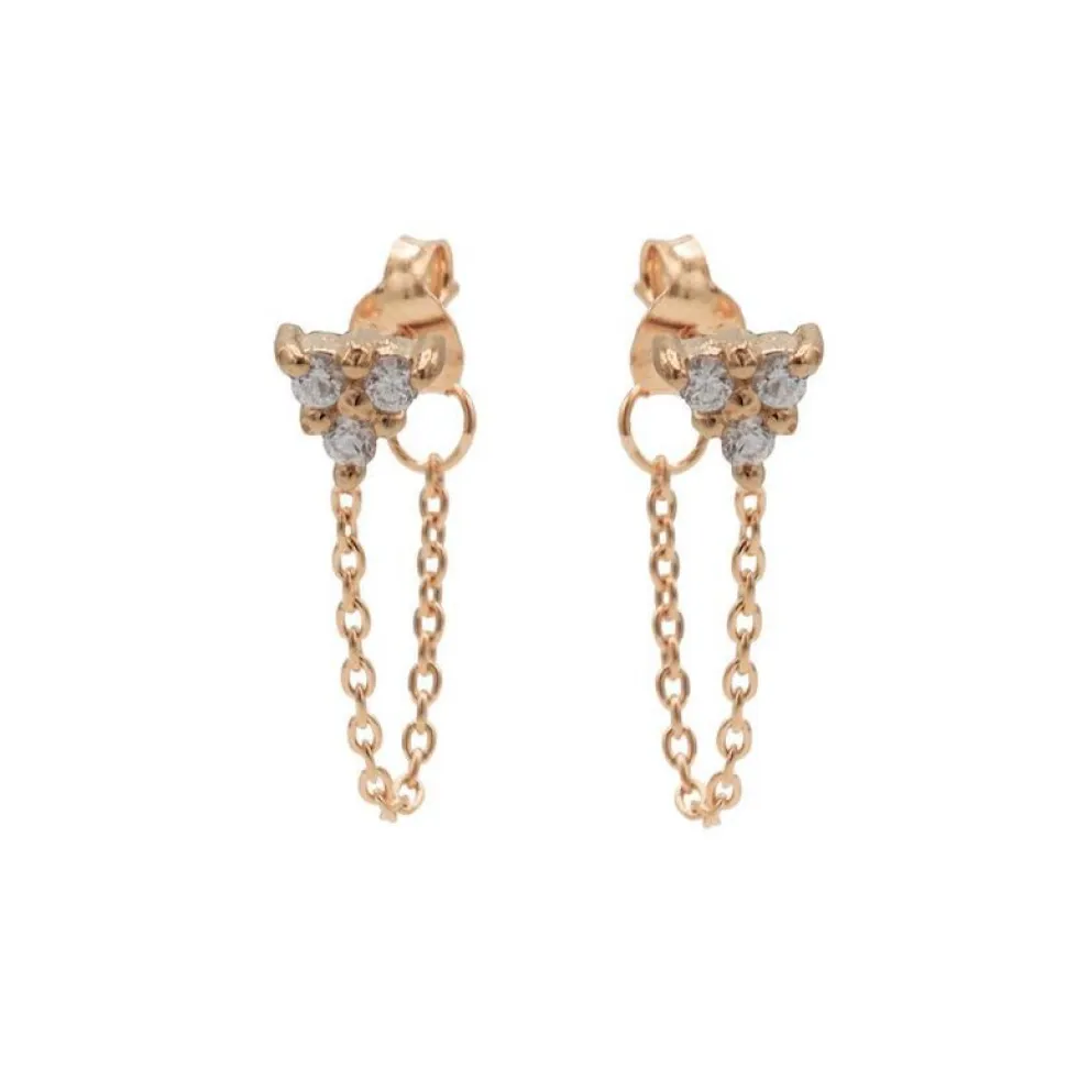 Chain Triple Zirconia - Rose