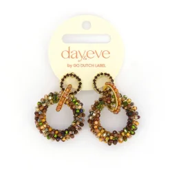 Day&Eve Beads Circles Dangle Brown - E4037
