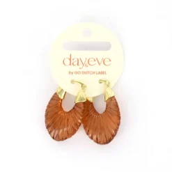 Day&Eve Croissant Hoop oorbellen Brown - E4542
