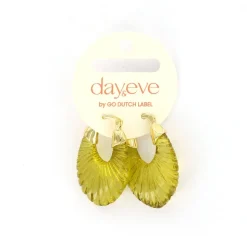 Day&Eve Croissant Hoop oorbellen Green - E4542