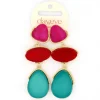 Day&Eve Double Pop Dangle oorbellen Purple - E4530