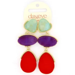 Day&Eve Double Pop Dangle oorbellen Blue - E4530