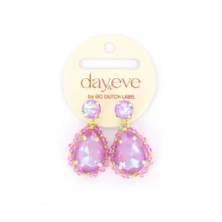 Day&Eve Drop Stone oorbellen Purple - E4025