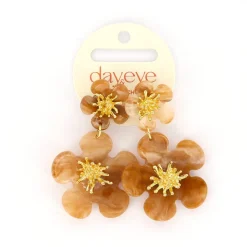 Day&Eve Flower oorbellen Brown - E4533