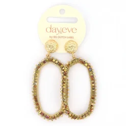 Day&Eve Hexagon Dangle oorbellen Brown - E4560