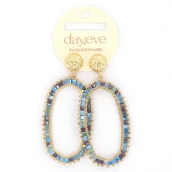 Day&Eve Hexagon Dangle oorbellen Blue - E4560